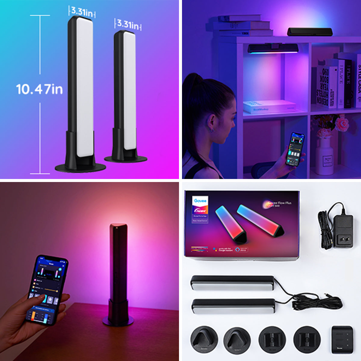 Govee RGBICWW WiFi + Bluetooth Flow Plus Light Bars - Smart LED Light ...