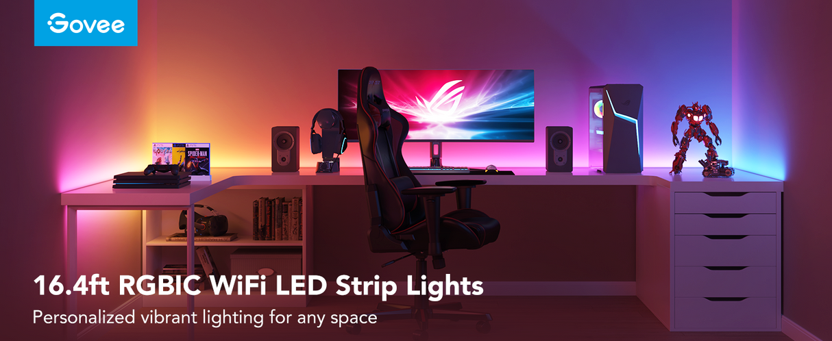 Govee LED Lights 5m, Bluetooth LED Strip Light App Control, 64 Scene Modes  and