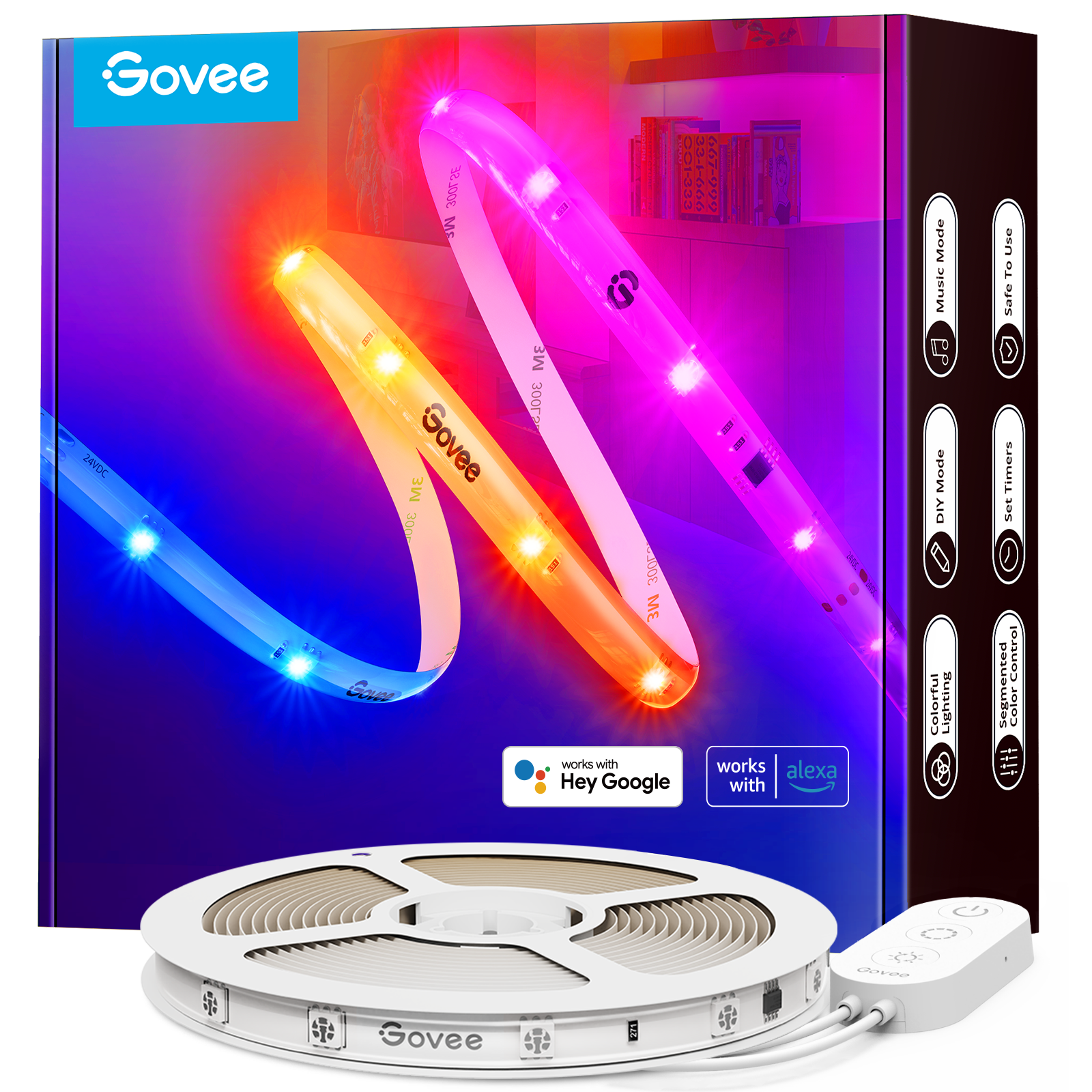 GetUSCart- Govee RGBIC Alexa LED Strip Lights, Smart Segmented