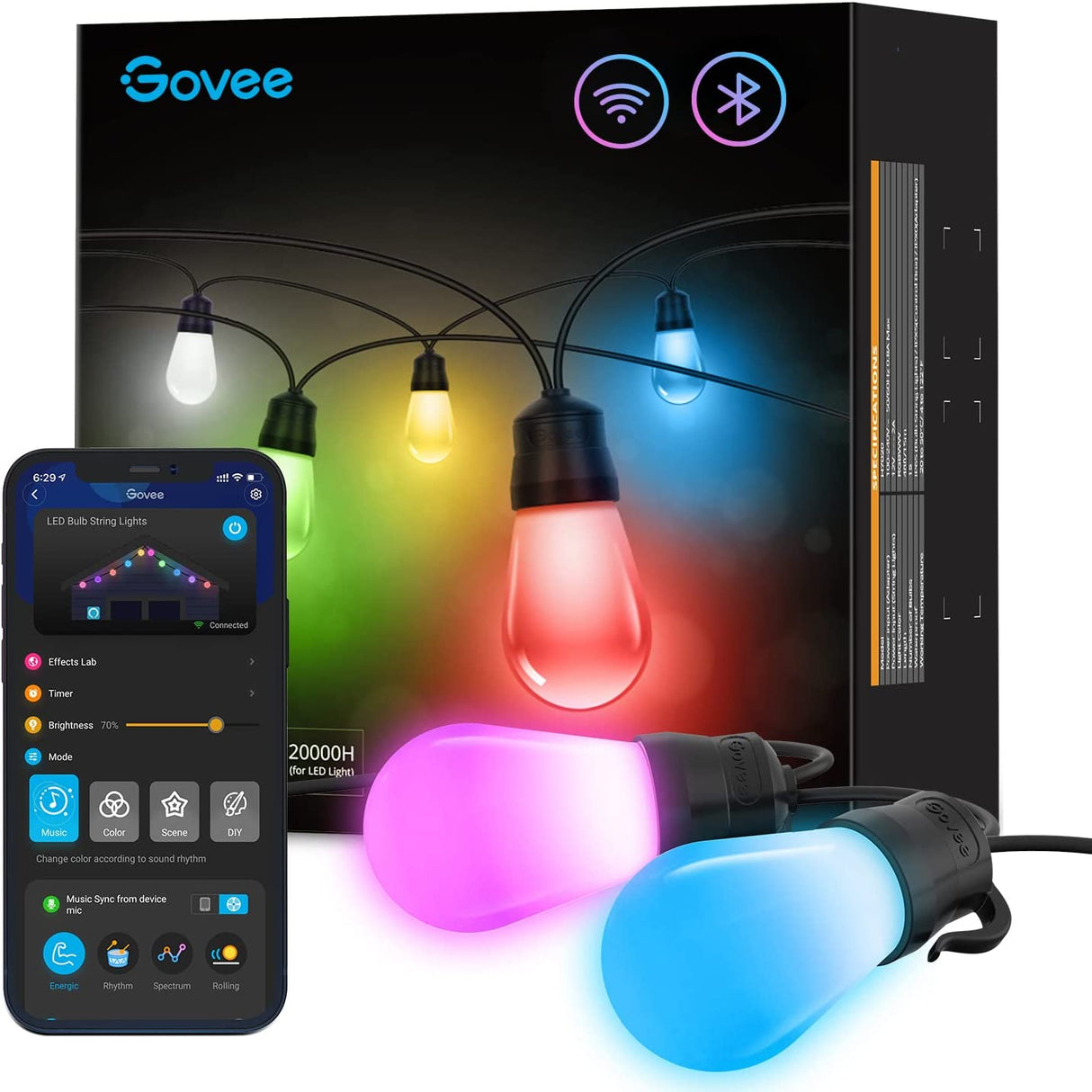 Govee Smart RGBWW WiFi & Bluetooth LED Light Bulbs, 1200 Lumens, Music  Sync, 16 Million Colors, Compatible with Alexa & Google Assistant, 2 Pack